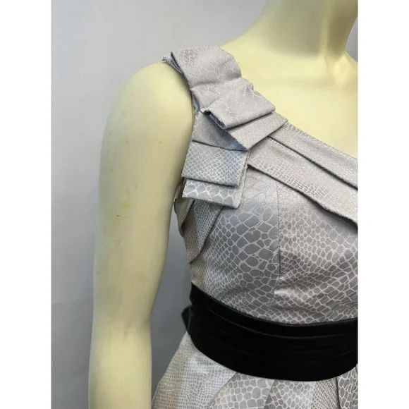 DB Studio White Stretch‎ Light Gray Dress Size 2 - Picture 4 of 11